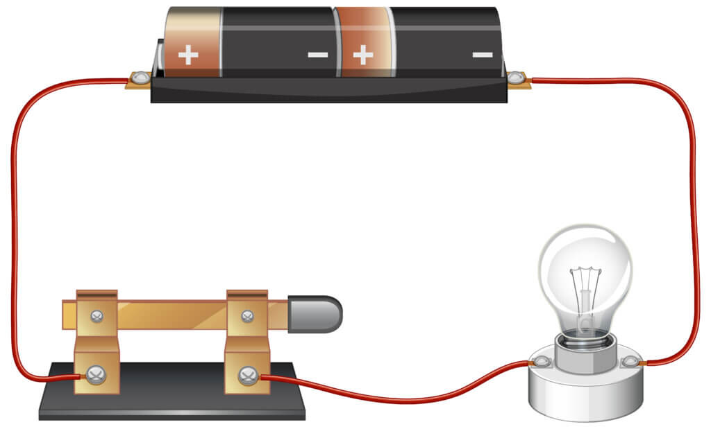 Imagem vetorial representando um circuito elétrico simples